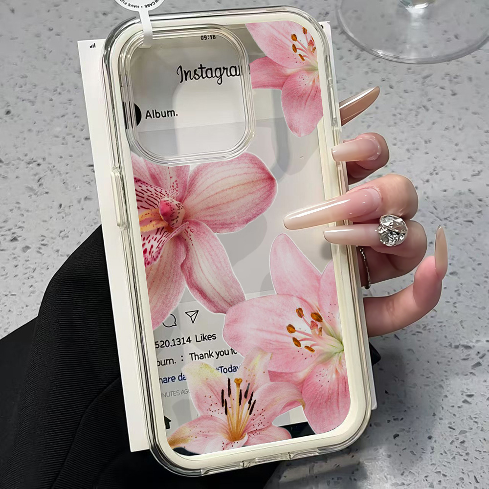 X Phone Accessories - Funda Transparente con Diseño de Flor