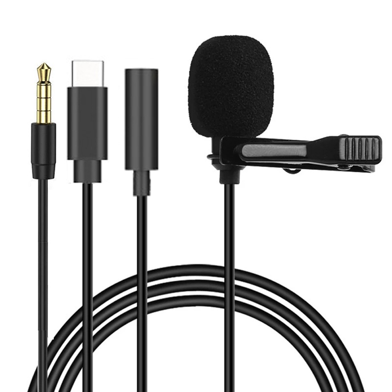 Type C Adapter - Mini micrófono Lavalier portátil de 1,5