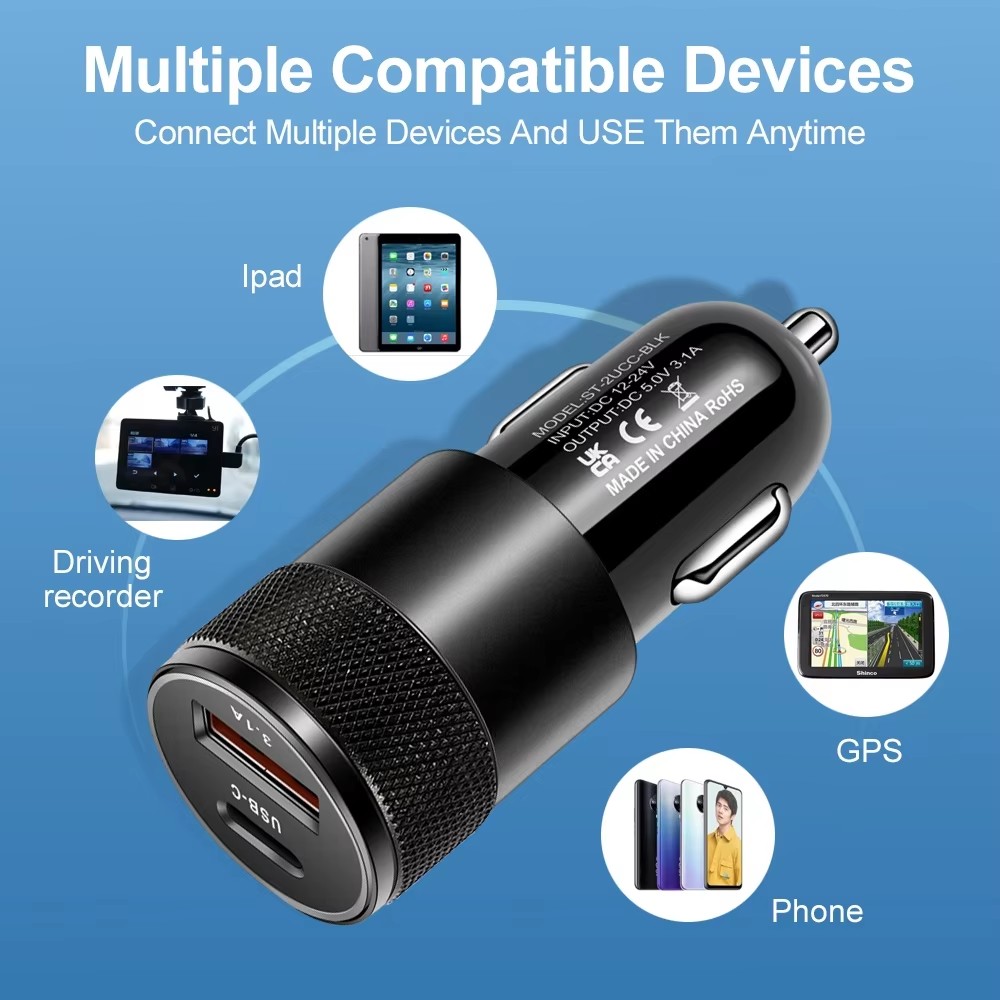 Cargador de coche USB 3.1A tip - Type C Adapter reseña y precio